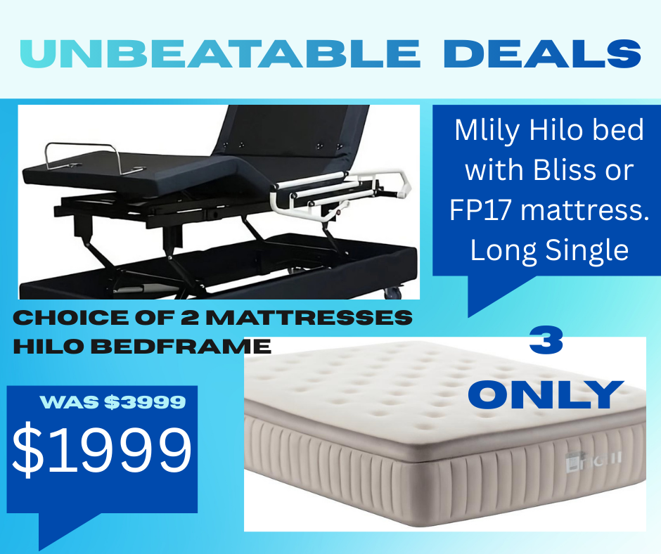 Clearance Mlily Hilo bed with Bliss or FP 17 mattres Long Single
