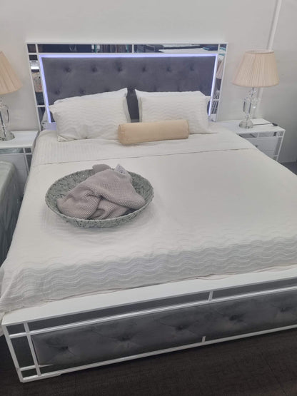 Monaco White/Grey Bed Frame