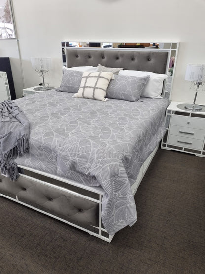 Monaco White/Grey Bed Frame