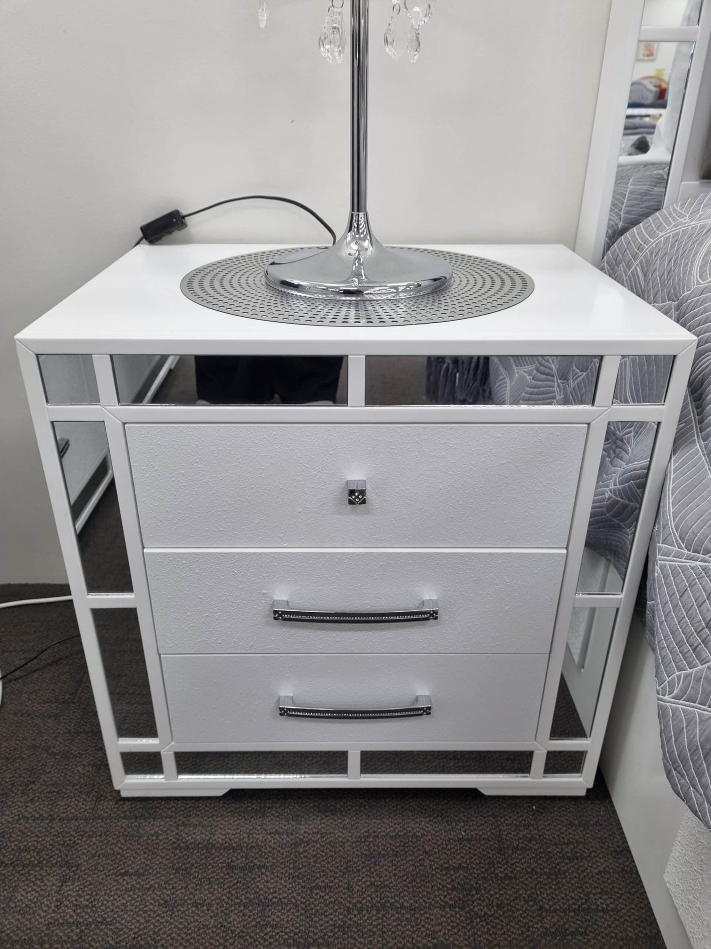 Monaco White/Grey Bed Frame