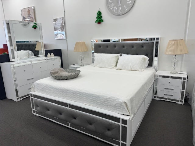 Monaco White/Grey Bed Frame