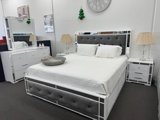 Monaco White/Grey Bed Frame