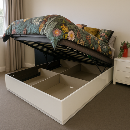 Jade Gas Lift Bed White