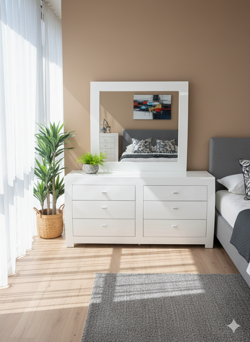 Jade Dresser and Mirror