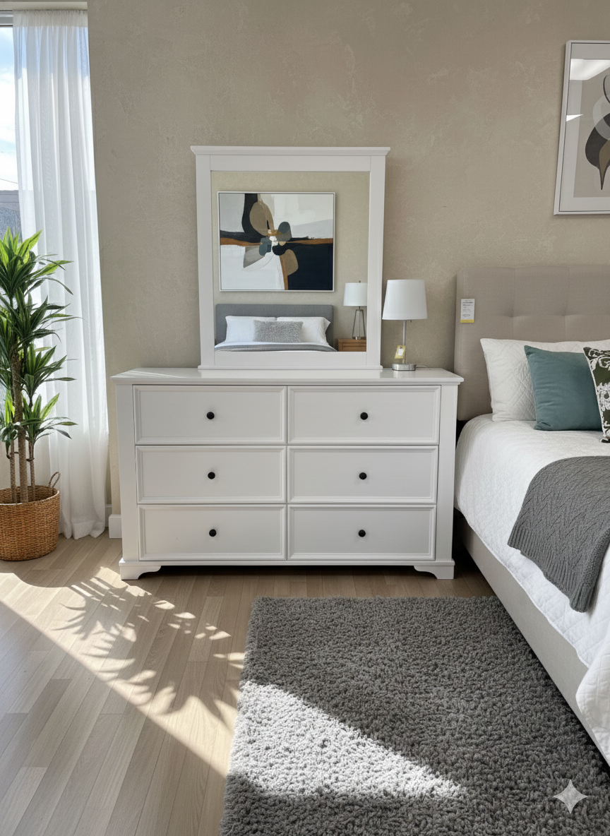 Prevelly Dresser and Mirror