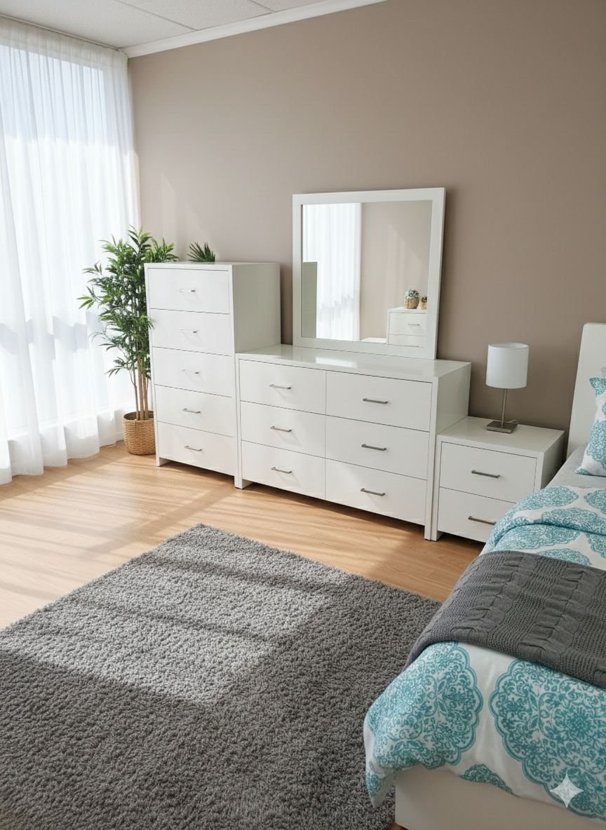 Riveria Dresser and Mirror